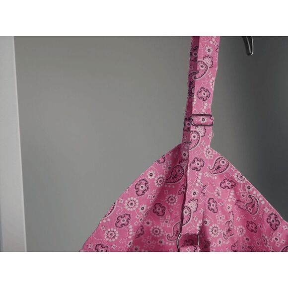 Unique Vintage Pink Bandana Print Chessie Crop Top 1X - Picture 7 of 11